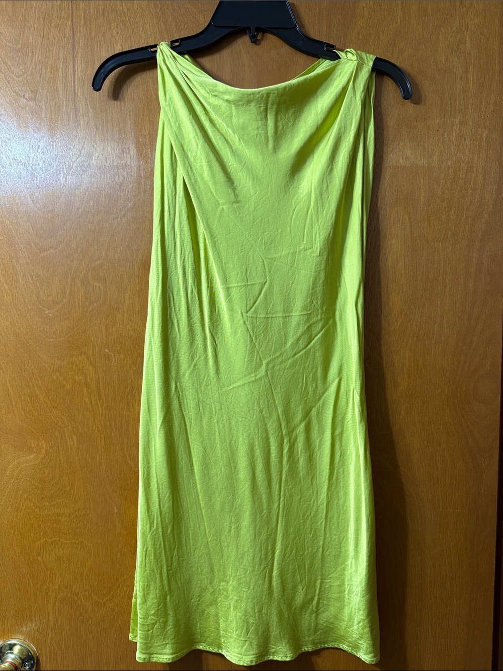 Zara Neon Green Sleeveless Midi Dress